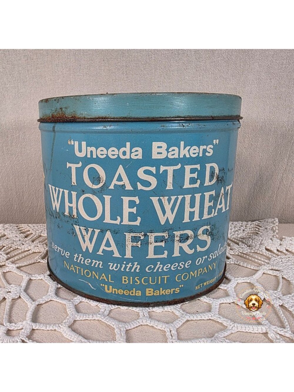 Vintage NBC Uneeda Biscuits Toasted Whole Wheat Wafers Tin National Biscuit Co B